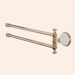 TW Harmony 013, вращающийся полотенцедержатель двойной 49см, цвет держателя: белый/золото