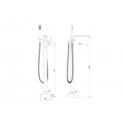 Смеситель для ванны напольного монтажа WONZON & WOGHAND FIT, Хром (WW-88649009-CR)