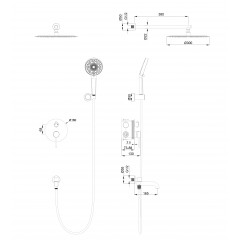 Душевая система встраиваемая WONZON & WOGHAND STICK, Брашированный никель (WW-88939017-BN)