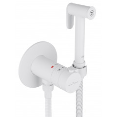 Смеситель с гигиеническим душем и термостатом встраиваемый WONZON & WOGHAND, Белый матовый (WW-88829909-MW)