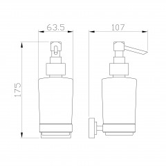 Дозатор мыла WONZON & WOGHAND FLAT, Хром (WW-9733)