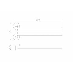 Полотенцедержатель поворотный WONZON & WOGHAND EASY, Хром (WW-8141)