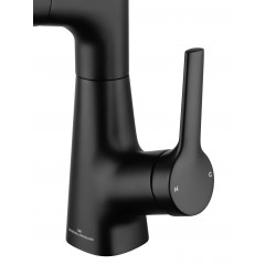 Смеситель для раковины с выдвижным изливом WONZON & WOGHAND, Черный матовый (WW-121B108-MB)