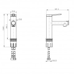 Смеситель для раковины с функцией полоскания WONZON & WOGHAND, Хром (WW-H1017-CR)