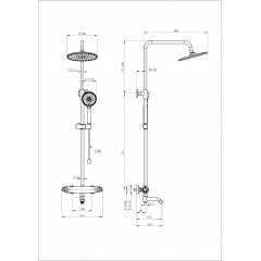 Душевая система с термостатом WONZON & WOGHAND CAPSULE, Темный графит (WW-B3031-A1-BGG)