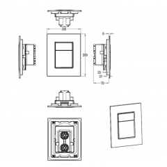 Кнопка смыва для инсталляции пневматическая WONZON & WOGHAND, Хром (WW-IB256-CR)