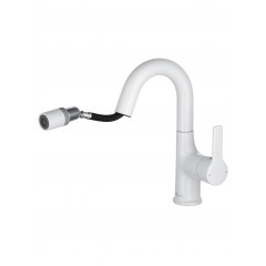 Смеситель для раковины с выдвижным изливом WONZON & WOGHAND, Белый матовый (WW-FE01L212-MW)