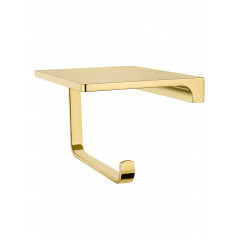 Держатель для туалетной бумаги с полкой WONZON & WOGHAND ECLIPSE, Глянцевое золото (WW-9126-LG)