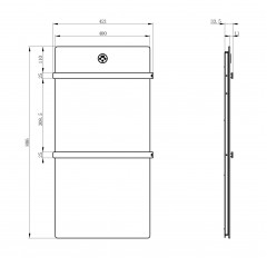 Полотенцесушитель электрический с каменной плитой Серый мрамор WONZON & WOGHAND STUTTGART, Темный графит (WW-A502-GM)
