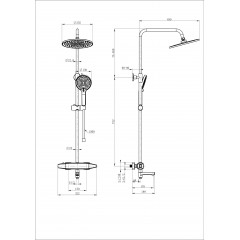 Душевая система с термостатом WONZON & WOGHAND NEO, Белый матовый (WW-B3035-A2-MW)