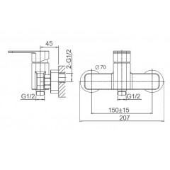 Смеситель для душа WONZON & WOGHAND ARNIE, Хром (WW-694101-CR)