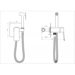 Смеситель с гигиеническим душем встраиваемый WONZON & WOGHAND DIAMOND, Черный матовый (WW-88829011-MB)