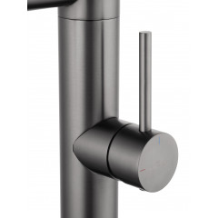 Смеситель для кухни с гибким изливом и подключением фильтра WONZON & WOGHAND, Темный графит (WW-88458007-BGM)