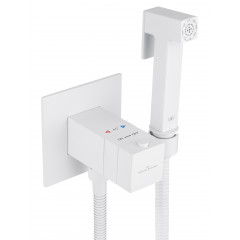 Смеситель с гигиеническим душем и термостатом, встраиваемый WONZON & WOGHAND, Белый матовый (WW-88829910-MW)