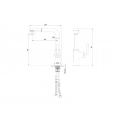 Смеситель для кухни с выдвижным изливом WONZON & WOGHAND, Хром (WW-88439008A-CR)