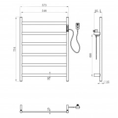 Полотенцесушитель электрический WONZON & WOGHAND ESSEN, Брашированный никель (WW-A405-BR)