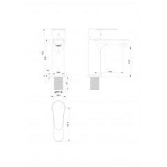 Смеситель для раковины WONZON & WOGHAND ALFA, Черный матовый (WW-A40202-MB)