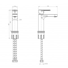 Смеситель для раковины WONZON & WOGHAND, Черный матовый (WW-H1032-MB)