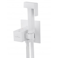 Смеситель с гигиеническим душем и термостатом, встраиваемый WONZON & WOGHAND, Белый матовый (WW-88829910-MW)