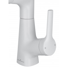 Смеситель для раковины с выдвижным изливом WONZON & WOGHAND, Белый матовый (WW-121B108-MW)