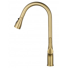 Смеситель для кухни с выдвижным изливом WONZON & WOGHAND, Брашированное золото (WW-AE54123-BG)