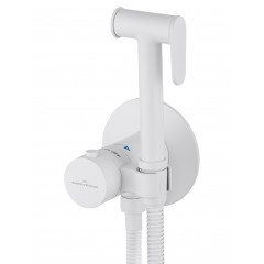 Смеситель с гигиеническим душем и термостатом встраиваемый WONZON & WOGHAND, Белый матовый (WW-88829909-MW)