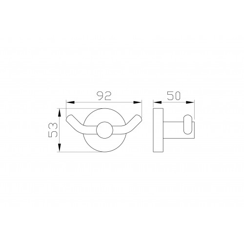 Двойной крючок для ванной WONZON & WOGHAND EASY, Хром (WW-8125)