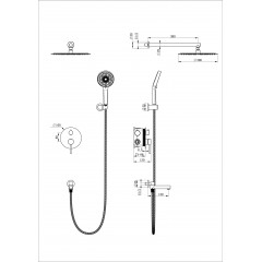 Душевая система встраиваемая WONZON & WOGHAND STICK, Брашированное золото (WW-88939017- BG)