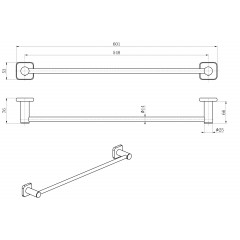 Вешалка для полотенец WONZON & WOGHAND, Брашированное золото (WW-V1101-BG)