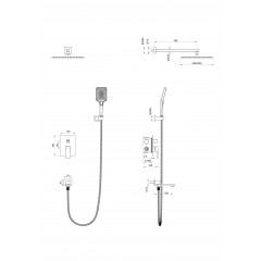 Душевая система встраиваемая WONZON & WOGHAND CUBE, Брашированное золото (WW-88939016- BG)