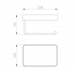 Держатель для туалетной бумаги с полкой WONZON & WOGHAND ROMA, Бронза (WW-7236)