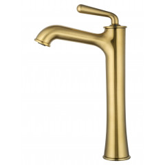 Смеситель для раковины высокий WONZON & WOGHAND STEAM, Брашированное золото (WW-88239008- BG)