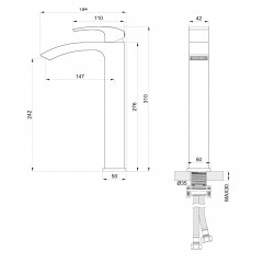 Смеситель для раковины высокий WONZON & WOGHAND FIT, Хром (WW-88239009-CR)