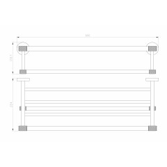 Полотенцедержатель с полкой WONZON & WOGHAND MAJESTIC, Черный/Золото (WW-9281)