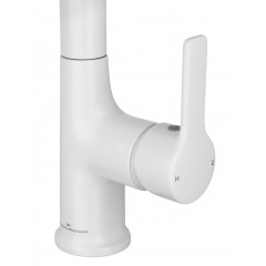 Смеситель для раковины с выдвижным изливом WONZON & WOGHAND, Белый матовый (WW-FE01L212-MW)