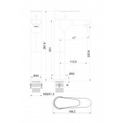 Смеситель для раковины высокий WONZON & WOGHAND ALFA, Хром (WW-A40232-CR)