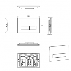 Кнопка смыва для инсталляции механическая WONZON & WOGHAND, Хром (WW-IB224-CR)