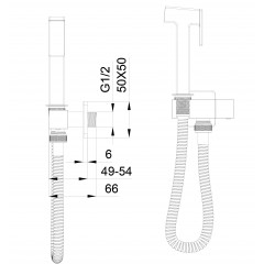 Смеситель с гигиеническим душем встраиваемый WONZON & WOGHAND, Хром (WW-88809904-CR)