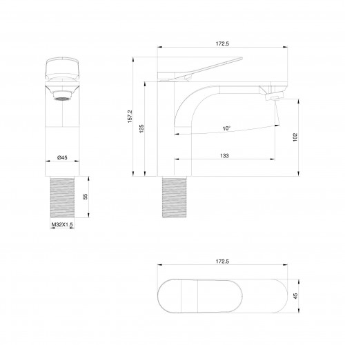 Смеситель для раковины WONZON & WOGHAND, Белый матовый (WW-A40482-MW)