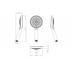 Душевая лейка WONZON & WOGHAND, Хром (WW-981361-CR)
