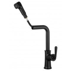 Смеситель для кухни с выдвижным изливом WONZON & WOGHAND, Черный матовый (WW-88439008A-MB)