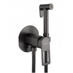 Смеситель с гигиеническим душем встраиваемый WONZON & WOGHAND FRAME, Темный графит (WW-88829010-BGM)