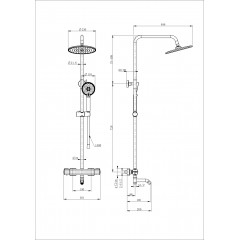 Душевая система с термостатом WONZON & WOGHAND STAY 1, Брашированное золото (WW-B3051-A1- BG)