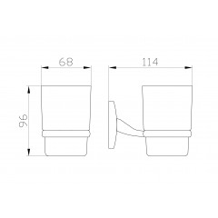 Стакан для зубных щеток с держателем WONZON & WOGHAND PORTO, Хром (WW-1101)
