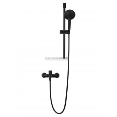 Смеситель для ванны с душевым гарнитуром WONZON & WOGHAND ALFA, Черный матовый (WW-AE3201-MB)