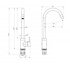 Смеситель для кухни WONZON & WOGHAND, Хром (WW-A21102-CR)