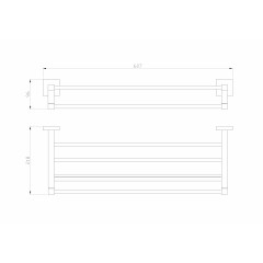 Полотенцедержатель с полкой WONZON & WOGHAND POLO, Брашированный никель (WW-8981-BN)