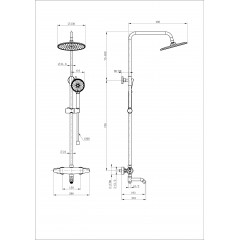 Душевая система с термостатом WONZON & WOGHAND CAPSULE, Хром (WW-B3031-A3-CR)