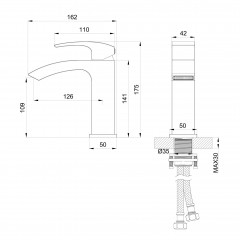 Смеситель для раковины WONZON & WOGHAND FIT, Хром (WW-88139009-CR)