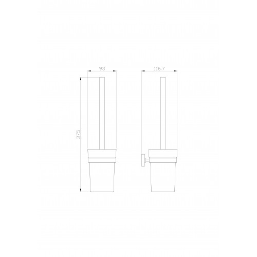 Туалетный ершик в комплекте WONZON & WOGHAND FLAT, Хром (WW-9729)